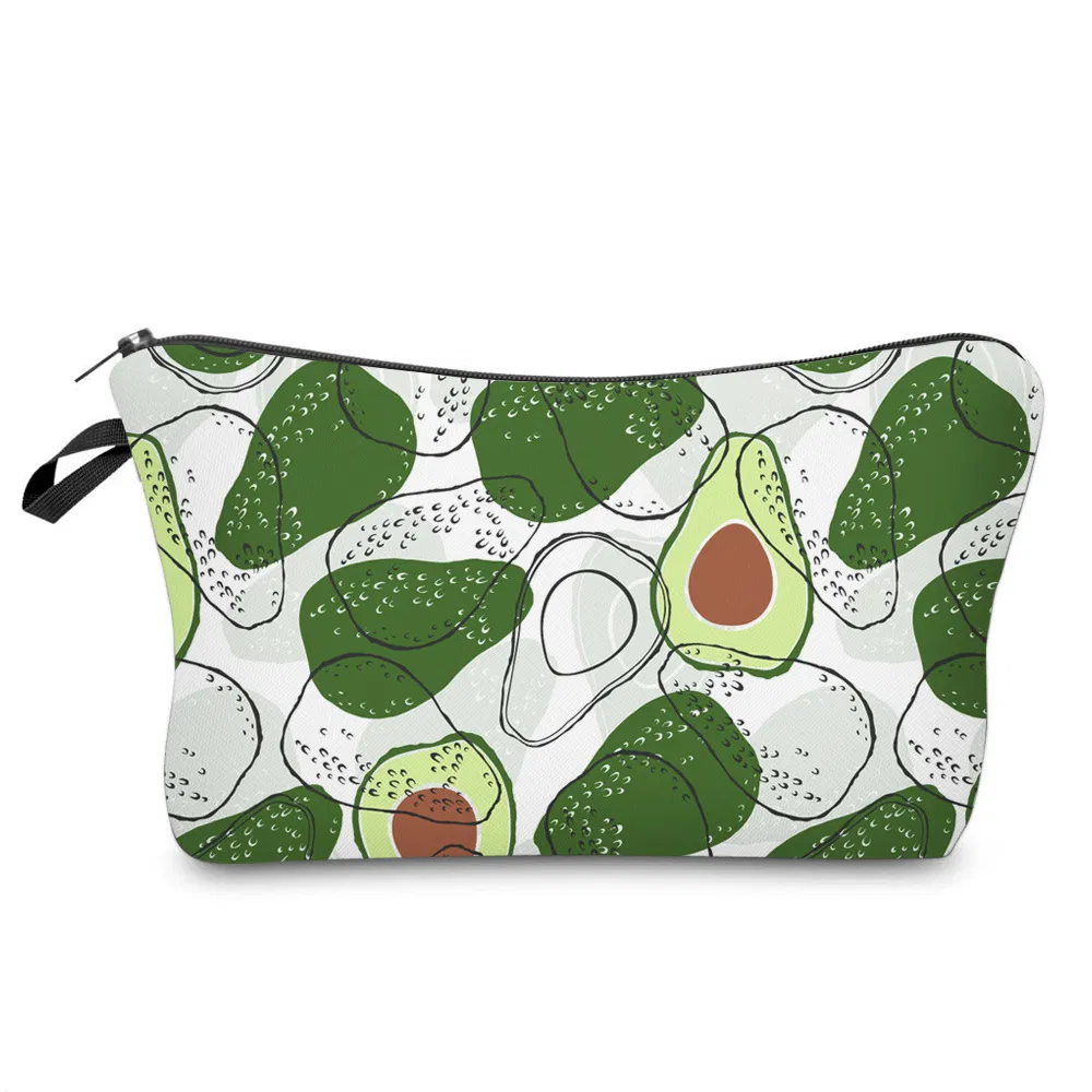 Large Capacity Cartoon Cute Avocado Pencil Pouch Make up Cosmetic Bag for Girls