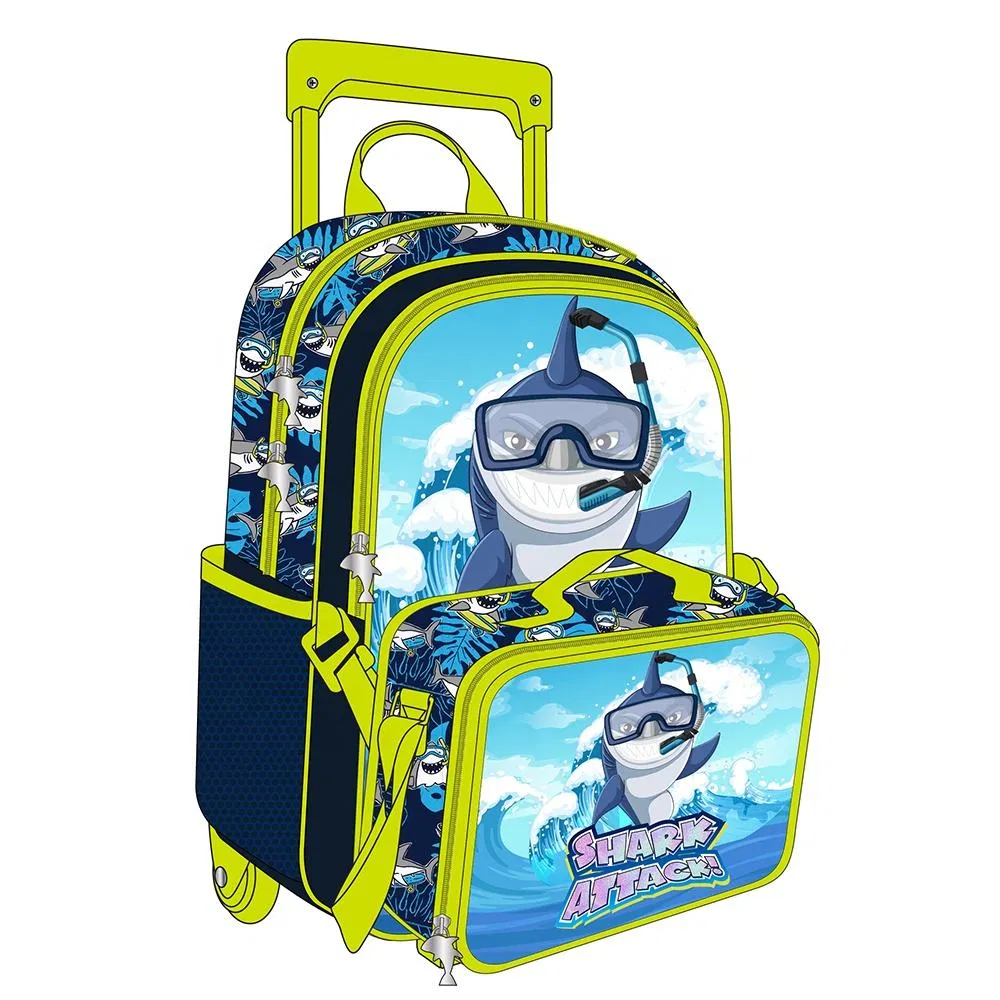 High Quality Kids School Bag Set Back to Trolley School Bag with Lunch Bag