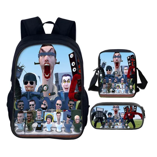 Factory Primary and Secondary School Student Bag Three Piece Toilet Game Backpack Set