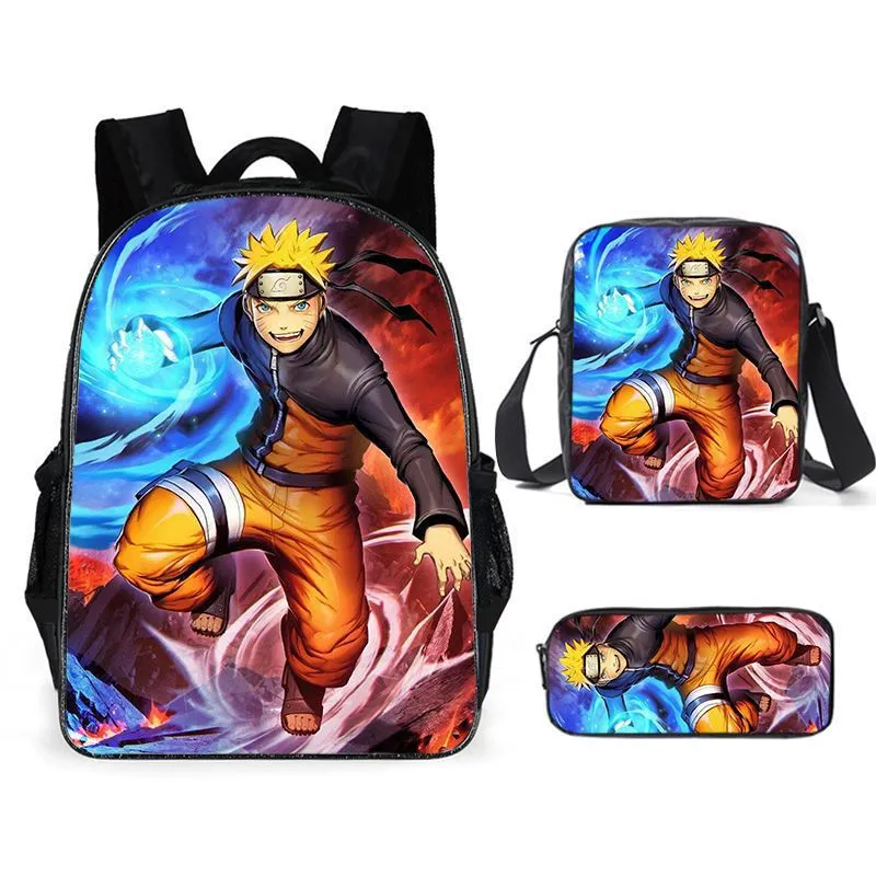 Factory Custom School Student 3 PCS Backpack Sets Backpack Shoulder Bag Pencil Case