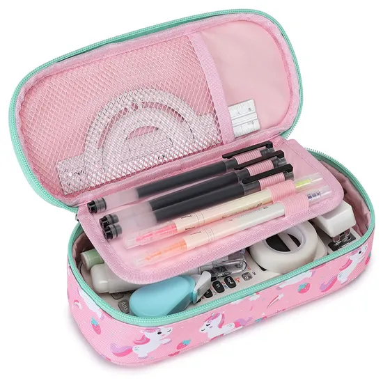 Pink Unicorn Pen Storage Holder Case Cute Pencil Pouch Bag Stationery Organizer