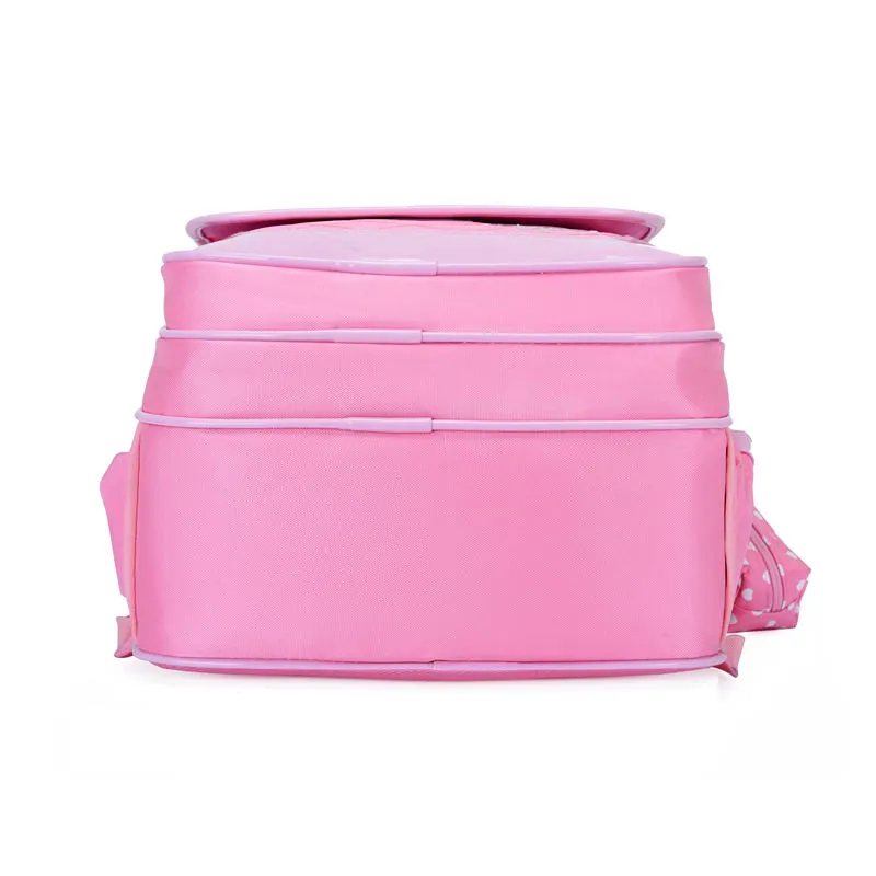 Fashion 3PCS Cute Pink Printing Polyester Backpack School Child Bag Set for Girl