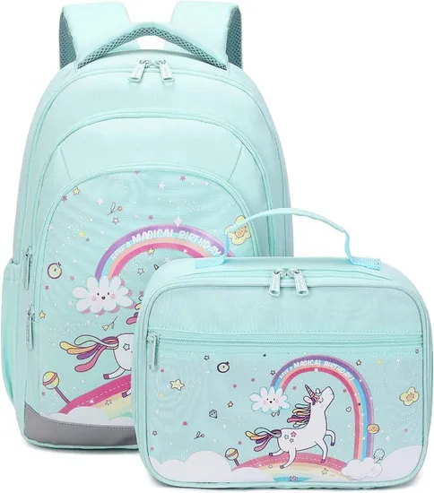 School Backpack Kids Set-with Lunch Bag &amp;Cooler Bag Student Backpack