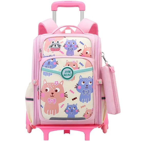 Elementary School Students Trolley Schoolbags Lightweight Towable and Detachable Two-Purpose Trolley Schoolbag