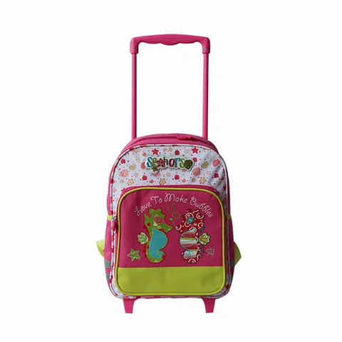 Cute Kids School Bag with Wheels Trolley School Bag