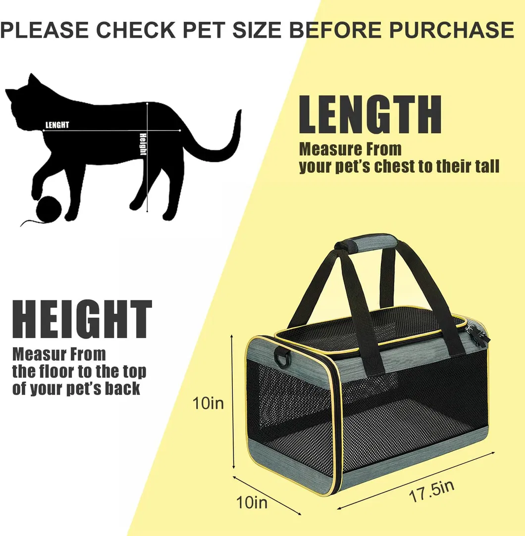 Factory Custom Soft Side Pet Travel Carrier Airline Approved Pet Carrier for Dog and Cat