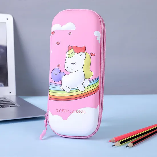 3D Embossed Pencil Case for Kids Pen Pouch for Kids Zipper Closure Crayon Organizer Box