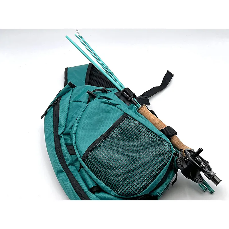 Factory Wholesale Outdoor Fishing Gear Bags with Multifunctional Waterproof Blue-Green Diagonal Strap Small Bags