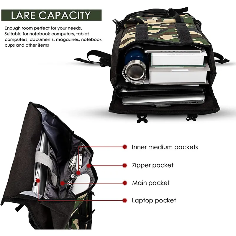 Factory Customized Outdoor Sports Camouflage Skateboard Storage Backpack