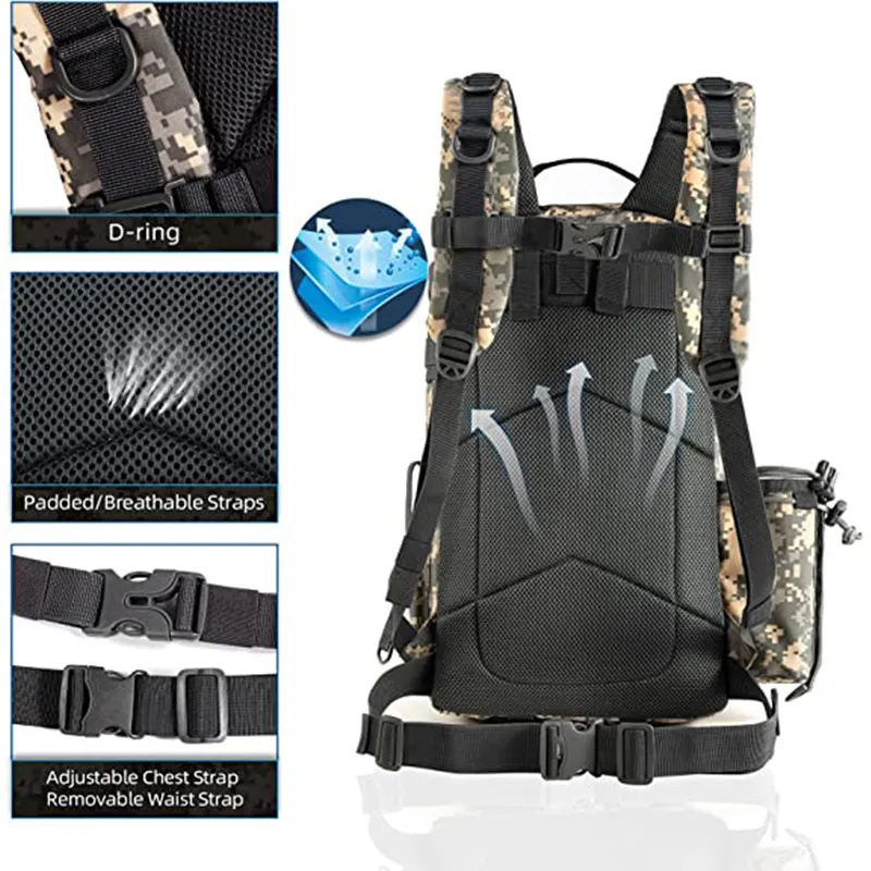 Factory Customized Tactical Outdoor Waterproof Fishing Backpack Fishing Gear Equipment Bag