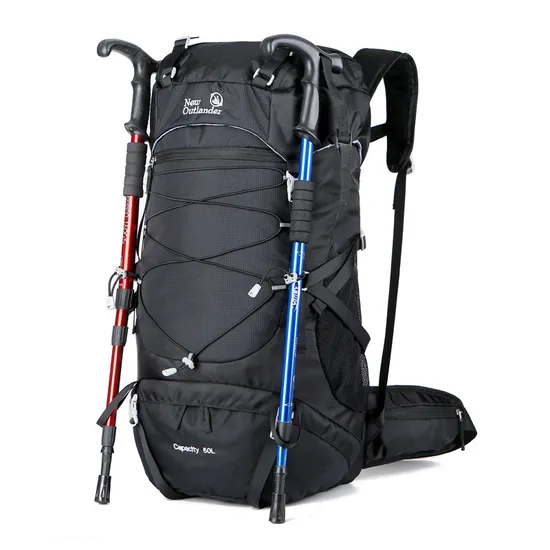 New Factory Outdoor Mountaineering Bag 50L High Capacity Nylon Travel Camping Backpack