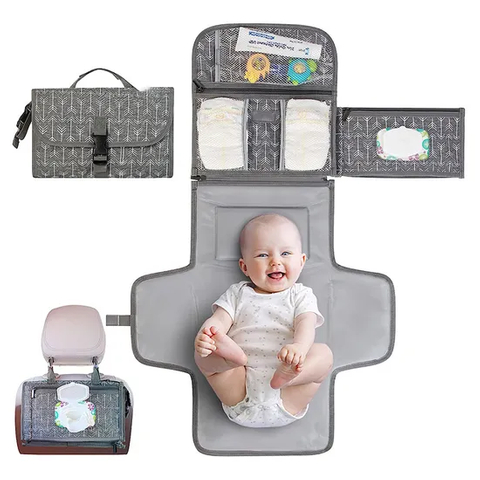 Cartoon Printed Pattern Waterproof Baby Urinary Pad Baby Stroller Hanging Bag Portable Diaper Bag