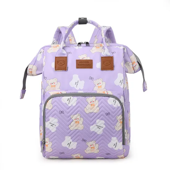 Trendy Wave Pattern Mommy Bag Large Capacity Lightweight Baby Diaper Backpack