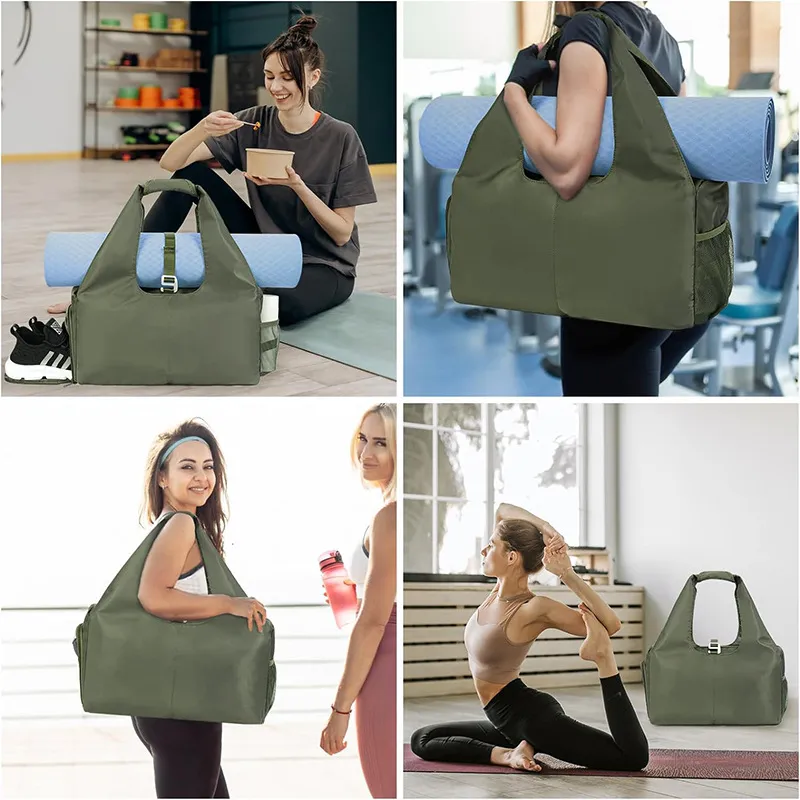 Factory Cross-Border Hot Selling Women&prime;s Waterproof Fitness Bag Gym Yoga Mat Handbag