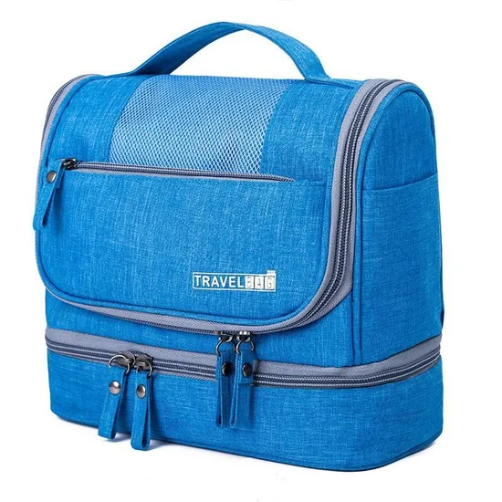 New Travel Double Open Portable Wash Storage Bag Dry Wet Separation Waterproof Hook Wash Bag