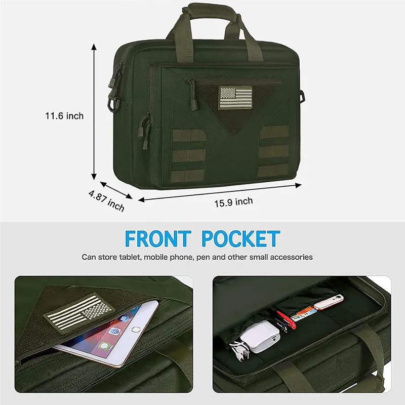 Tactical Laptop Tote Computer Bag 15 Inch Multifunctional Computer Bag