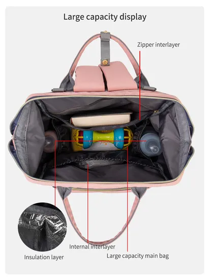 Portable Mommy Bag with Large Capacity and Multifunctional Functions for Outdoor Insulation Diaper Bag