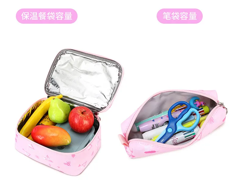 Elementary School Backpack Womens Ultra Light Childrens Backpack Pencil Case Lunch Bag Three Piece Set