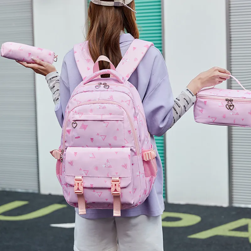 Elementary School Backpack Womens Ultra Light Childrens Backpack Pencil Case Lunch Bag Three Piece Set