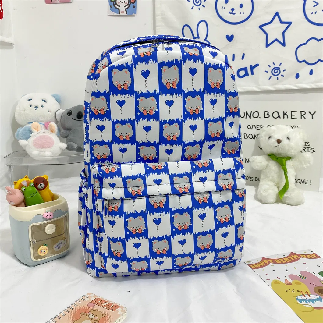 Girl&prime;s Cartoon Cute Animal Three Piece Set Student School Bag Large Capacity Travel Backpack with Pen Bag