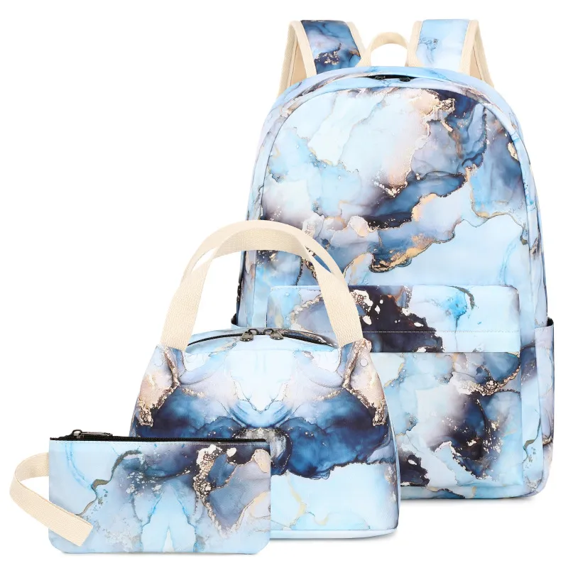2024 Leisure Simple Large Capacity Printed Three Piece Backpack for Primary and Secondary School Students