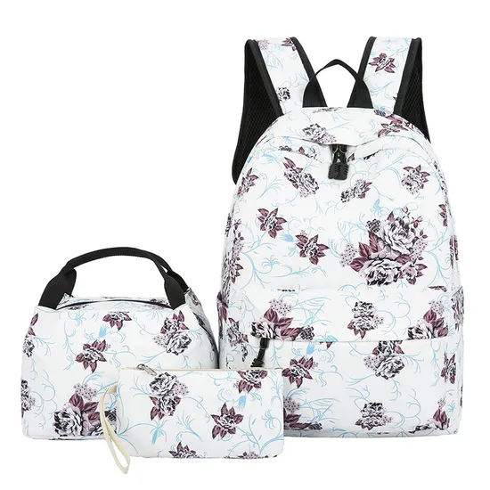 New Casual Backpack Three Piece Set with Large Capacity Student Backpack