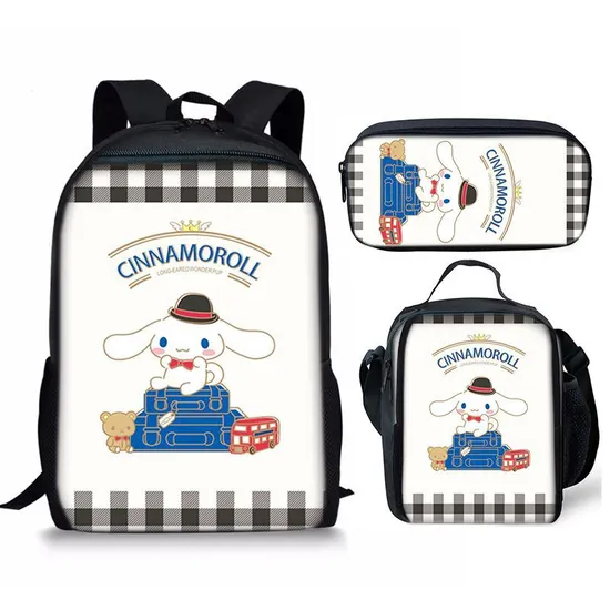Cinnamoroll Big Ear Dog Primary and Secondary School Student School Backpack Three Piece Set