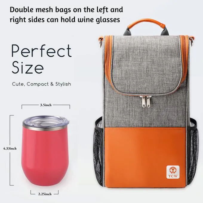 Customize Your Logo Aluminum Foil Cooler Bottle Bag Insulated Wine Cooler Bag