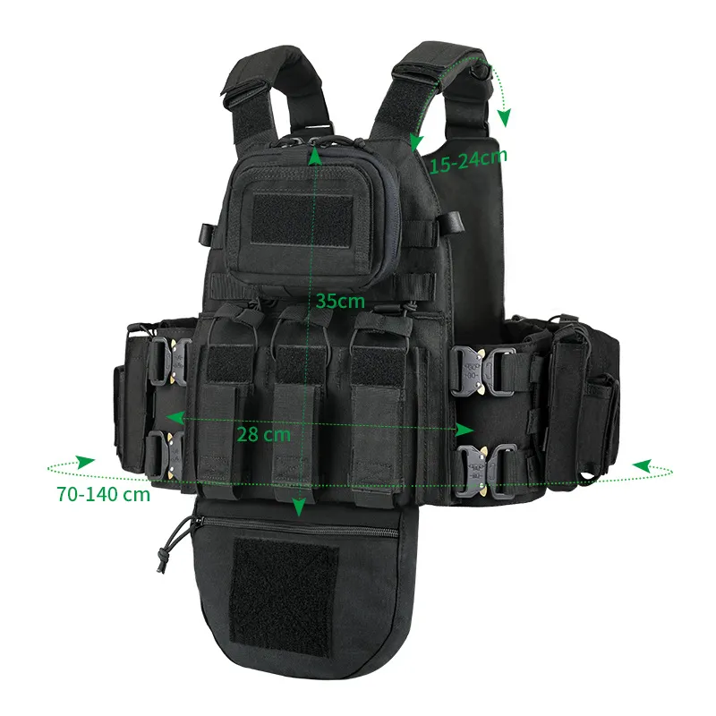 Multi Functional Fully Protective Tactical Molle Metal Buckle Quick Release Outdoor Camouflage Tactical Vest Bag