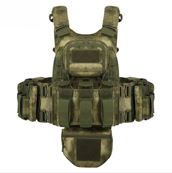 Multi Functional Fully Protective Tactical Molle Metal Buckle Quick Release Outdoor Camouflage Tactical Vest Bag