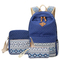 Three Piece Set of Leisure Canvas Backpack for Female Students Mother Bag High School Lunch Bag
