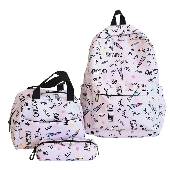 2024 New Printed Children′s Backpack with Large Capacity Three Piece Set for Primary and Secondary School Students