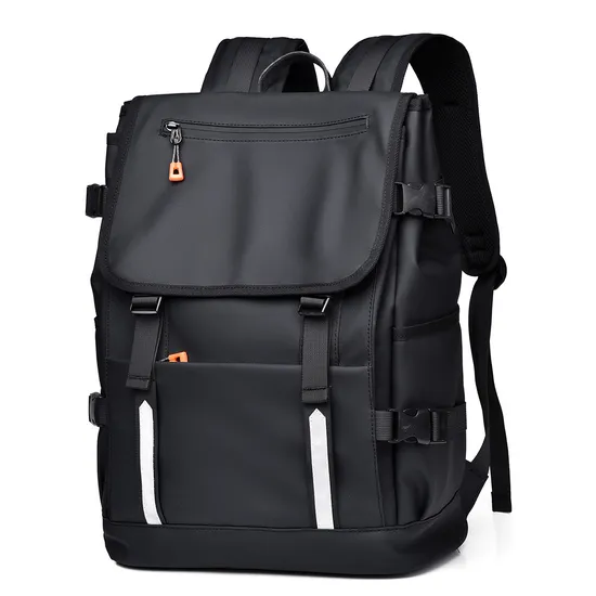 2024 New Mens Lightweight Large Capacity Business Reflective Stripe College Student School Backpack