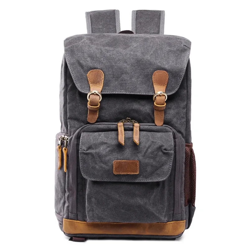 Double Shoulder Photography Bag Cross-Border Waterproof Canvas Backpack