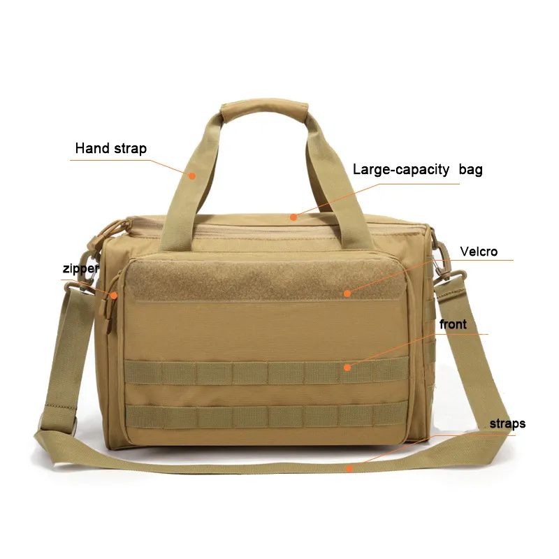 600d Tactical Gun Bag Outdoor Anti Splash Handbag Sports One Shoulder Multifunctional Camouflage Storage Bag