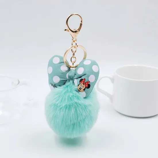 New Color Rex Rabbit Leopard Bow Bag Keychain Fashion Plush Car Hanging Manufacturers