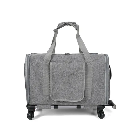 2024 Luxury Airline Approved Trolley Expandable Mesh Travel Pet Carrier Bag for Cats Dogs and Small Animals