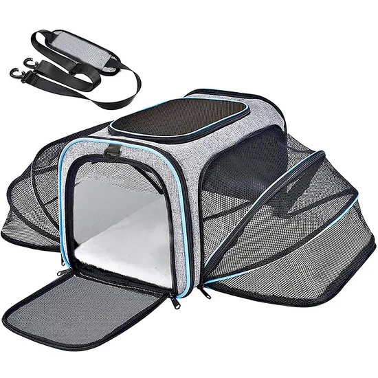 New Design Transport Bag Dog Portable Carrier Convenient Folding Expansion Softsided Pet Travel Carrier Bag Pet Travel Sling Bag