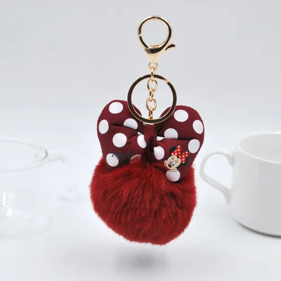 2024 New Hot Sale Plush Puff Ball Keychain Pendant Cute Creative Pompom Keychain Bulk Wholesale