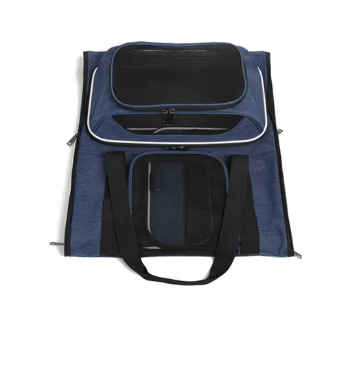 Airline Approved Foldable Cat Dog Carrier Wheels Bag Fully Detachable Pet Trolley Cat Bagpack with Removable Wheels