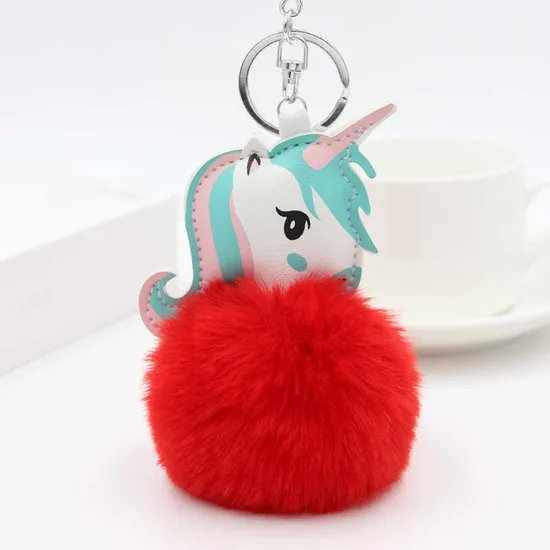 Wholesale Rabbit Plush Faux Painted Love Pericardium Pendant Peach Heart Heart Shaped Pompom Keychain