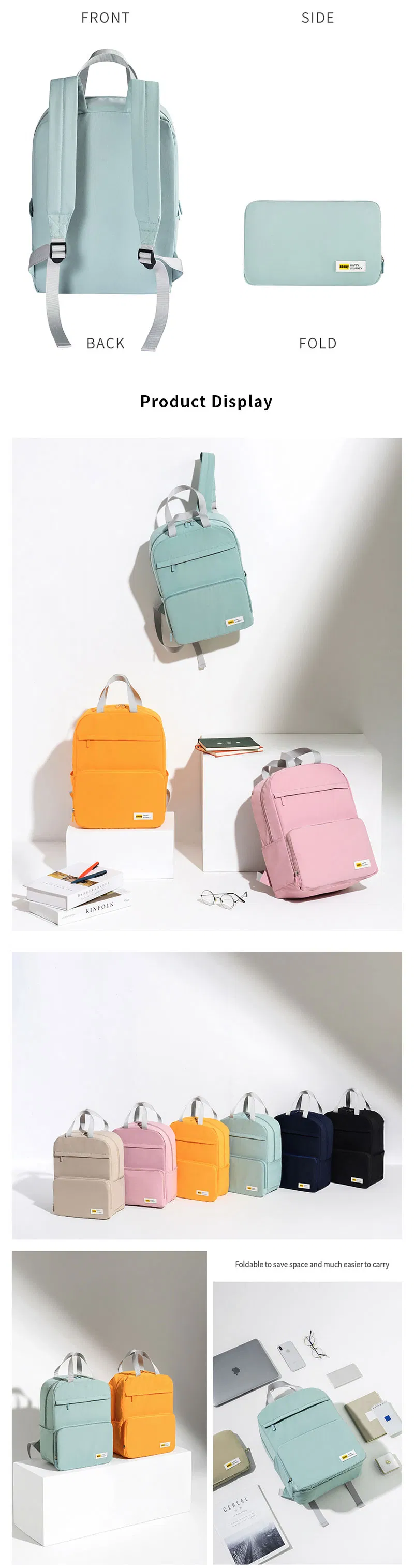 Light Leisure Large Capacity Foldable Travel Bag Backpack