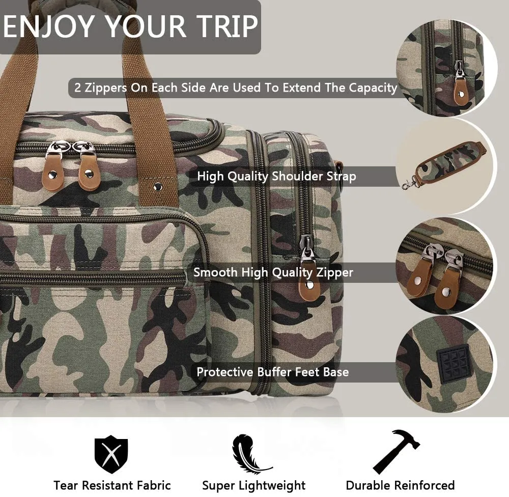 Custom Factory Low Price High Density Cotton Canvas Duffle Bag for Travel 50L Duffel Overnight Weekender Bag