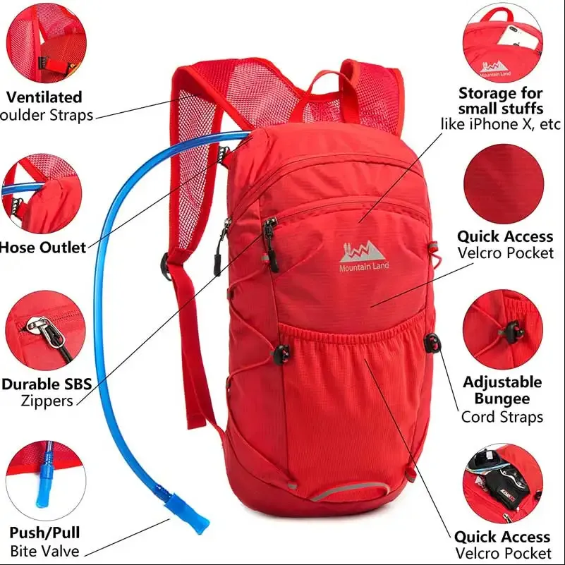 Factory Custom Light Riding Molle Running Cycling Hydration Pack Backpack with Water Bladder