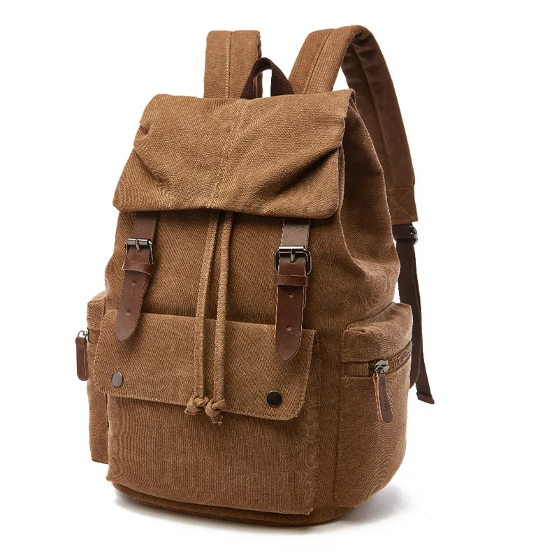 Designer Retro Style Backpacks Durable Canvas Backpack Laptop 15 Inch