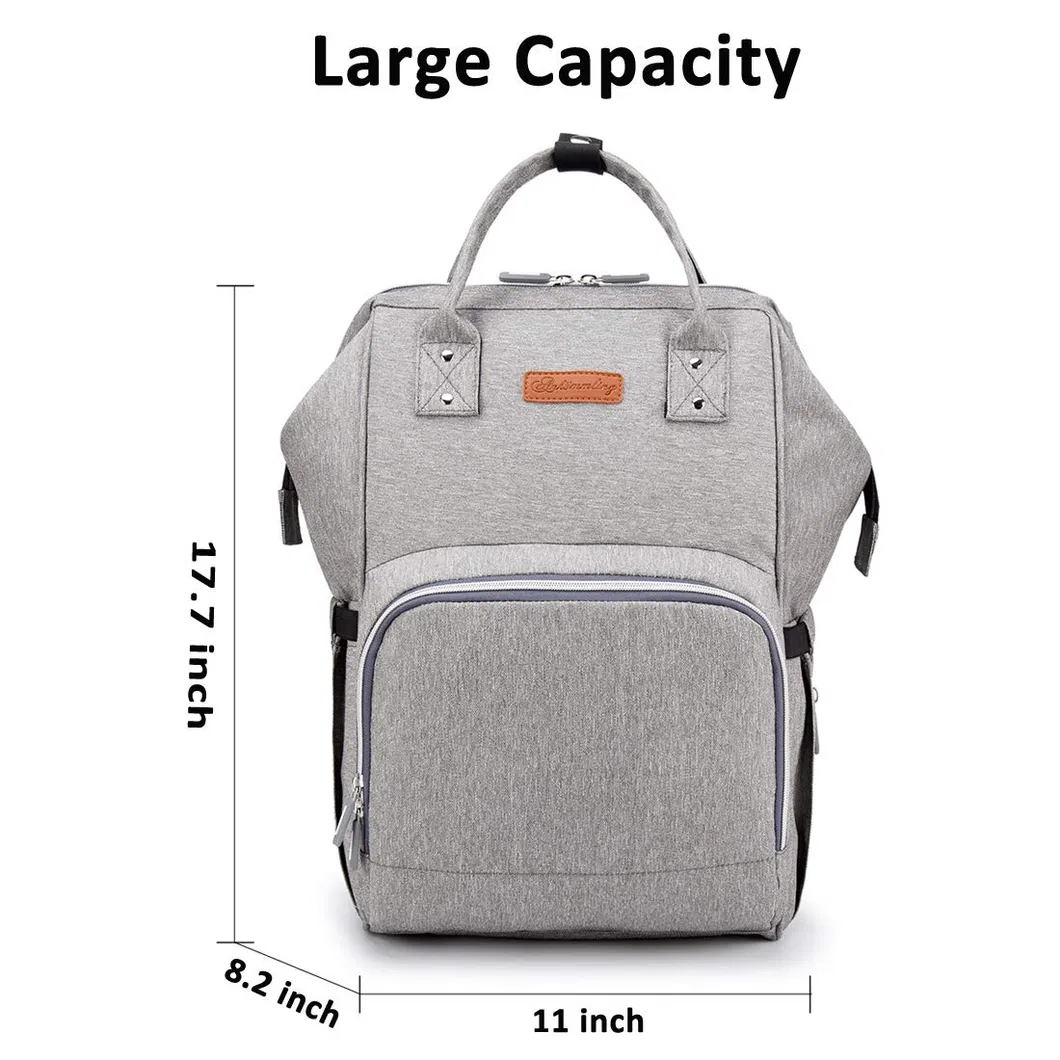 Factory Custom Diaper Bag Backpack Versatile Travel Backpack with USB Charging Port Insulated Pocket