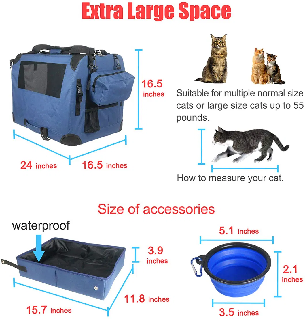 Custom Portable Folding Small Tote Cat Carrying Carrier Bag Travel Dog Pet Bag