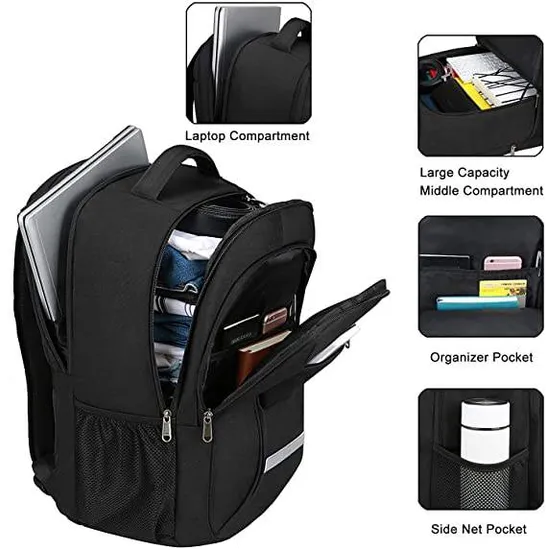 Customized Casual Travel Durable Anti Theft Laptop Backpack with USB Charging Port School Students Daypack Backpack
