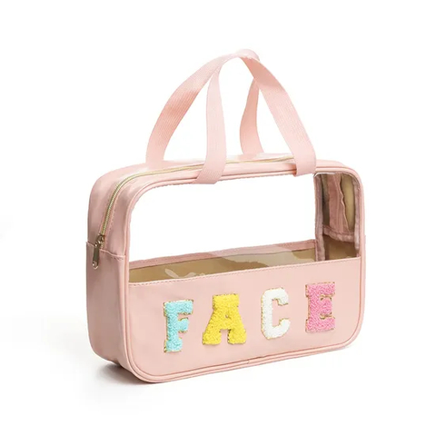 Custom Colors Large Capacity Water Resistant Makeup Cosmetic Bag Portable Travel Clear Toiletry Bag