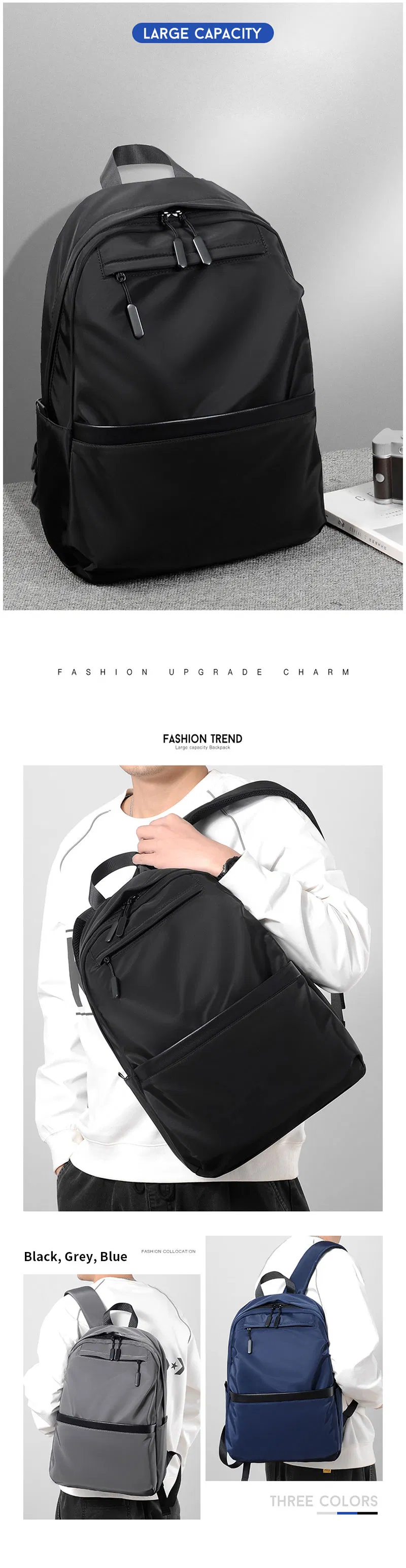 Gray Waterproof New Fashion Large Capacity Backpack